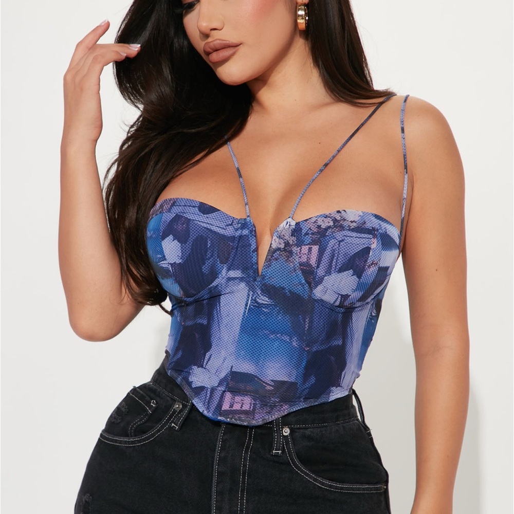 Blue Printed Women's Top
